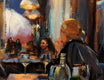 Original art for sale at UGallery.com | Nighttime in Florence by Jonelle Summerfield | $575 | oil painting | 9' h x 12' w | thumbnail 3