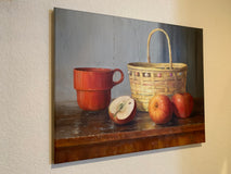 Original art for sale at UGallery.com | Still Life with Red Mug and Apples by Nikolay Rizhankov | $1,300 | oil painting | 16' h x 20' w | thumbnail 3