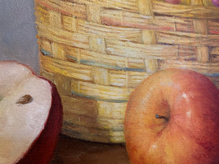 Still Life with Red Mug and Apples by Nikolay Rizhankov |   Closeup View of Artwork 