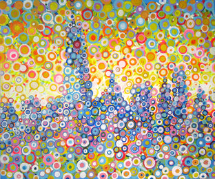 Original art for sale at UGallery.com | New York in Circles by Natasha Tayles | $850 | acrylic painting | 20' h x 24' w | photo 1