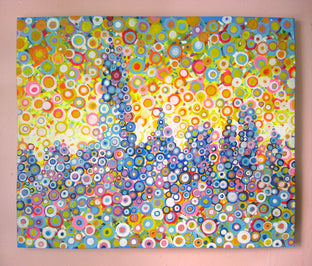 Original art for sale at UGallery.com | New York in Circles by Natasha Tayles | $850 | acrylic painting | 20' h x 24' w | photo 3