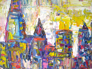 Original art for sale at UGallery.com | New York Skyline by Natasha Tayles | $675 | acrylic painting | 22' h x 28' w | photo 4