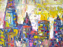 Original art for sale at UGallery.com | New York Skyline by Natasha Tayles | $675 | acrylic painting | 22' h x 28' w | thumbnail 4