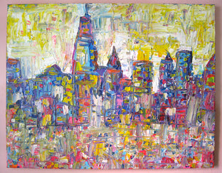 Original art for sale at UGallery.com | New York Skyline by Natasha Tayles | $675 | acrylic painting | 22' h x 28' w | photo 3