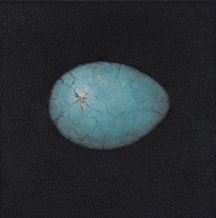 Original art for sale at UGallery.com | Kintsugi Egg, Turquoise by Jennifer Ross | $75 | mixed media artwork | 4' h x 4' w | photo 1