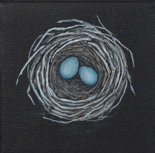Original art for sale at UGallery.com | Nest, Blue Eggs by Jennifer Ross | $75 | acrylic painting | 4' h x 4' w | photo 1