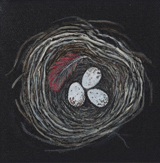 Nest, Eggs, Feather by Jennifer Ross |  Artwork Main Image 