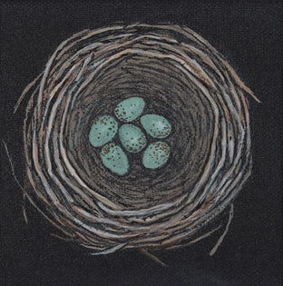 Original art for sale at UGallery.com | Nest, Speckled Eggs by Jennifer Ross | $75 | acrylic painting | 4' h x 4' w | photo 1