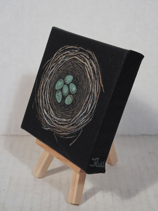 Nest, Speckled Eggs by Jennifer Ross |  Side View of Artwork 
