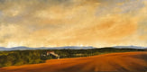 Original art for sale at UGallery.com | Ochre Field by Mandy Main | $2,600 | oil painting | 24' h x 48' w | thumbnail 1