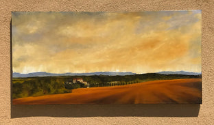 Original art for sale at UGallery.com | Ochre Field by Mandy Main | $2,600 | oil painting | 24' h x 48' w | photo 3