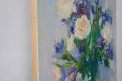 Original art for sale at UGallery.com | Irises and Roses by Oksana Johnson | $1,200 | oil painting | 20' h x 16' w | thumbnail 2