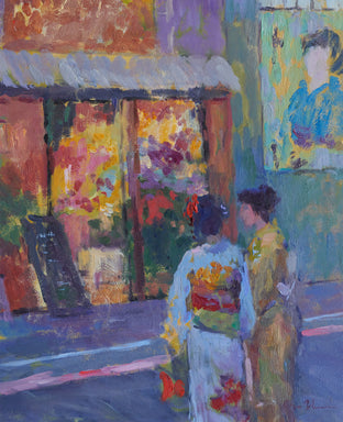 Original art for sale at UGallery.com | Kyoto Flower Shop by Oksana Johnson | $1,400 | oil painting | 20' h x 16' w | photo 4