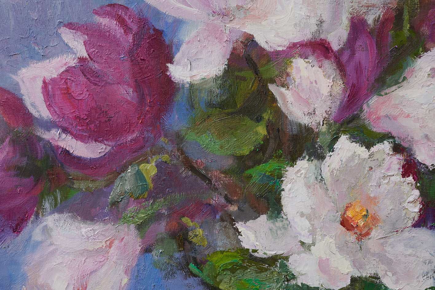 Magnolia Bouquet by Oksana Johnson |  Closeup View of Artwork 