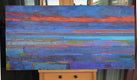 Original art for sale at UGallery.com | Ice Blue Lake and the Horizon by Srinivas Kathoju | $3,275 | oil painting | 24' h x 48' w | thumbnail 3