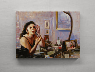 Original art for sale at UGallery.com | The Girl in the Mirror by Onelio Marrero | $700 | oil painting | 12' h x 16' w | photo 3