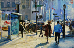 Original art for sale at UGallery.com | 58th And 5th by Onelio Marrero | $1,150 | oil painting | 18' h x 24' w | thumbnail 4