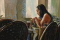 Original art for sale at UGallery.com | A Break from Shopping by Onelio Marrero | $500 | oil painting | 8' h x 10' w | thumbnail 4