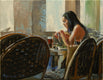 Original art for sale at UGallery.com | A Break from Shopping by Onelio Marrero | $500 | oil painting | 8' h x 10' w | thumbnail 1