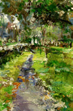 Original art for sale at UGallery.com | A Path at Glendalough by Onelio Marrero | $525 | oil painting | 10' h x 8' w | thumbnail 4