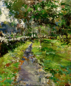 oil painting by Onelio Marrero titled A Path at Glendalough