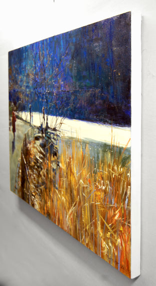 Central Park Pond in Winter by Onelio Marrero |  Side View of Artwork 