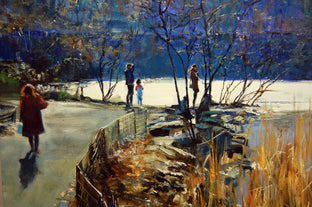 Central Park Pond in Winter by Onelio Marrero |   Closeup View of Artwork 