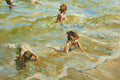 Original art for sale at UGallery.com | Children Along the Seashore by Onelio Marrero | $1,125 | oil painting | 18' h x 24' w | thumbnail 4