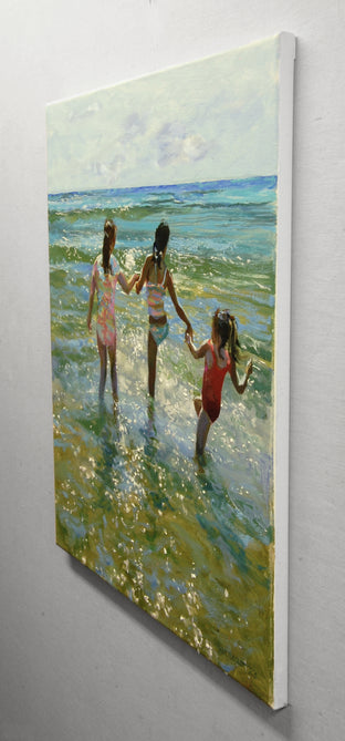 Children in the Sunlight by Onelio Marrero |  Side View of Artwork 