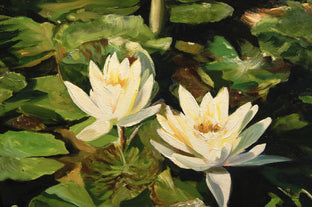 Original art for sale at UGallery.com | Early Morning Light on Water Lilies by Onelio Marrero | $1,000 | oil painting | 16' h x 20' w | photo 4