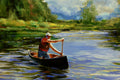 Original art for sale at UGallery.com | Entering the Swift Current by Onelio Marrero | $1,000 | oil painting | 16' h x 24' w | thumbnail 4