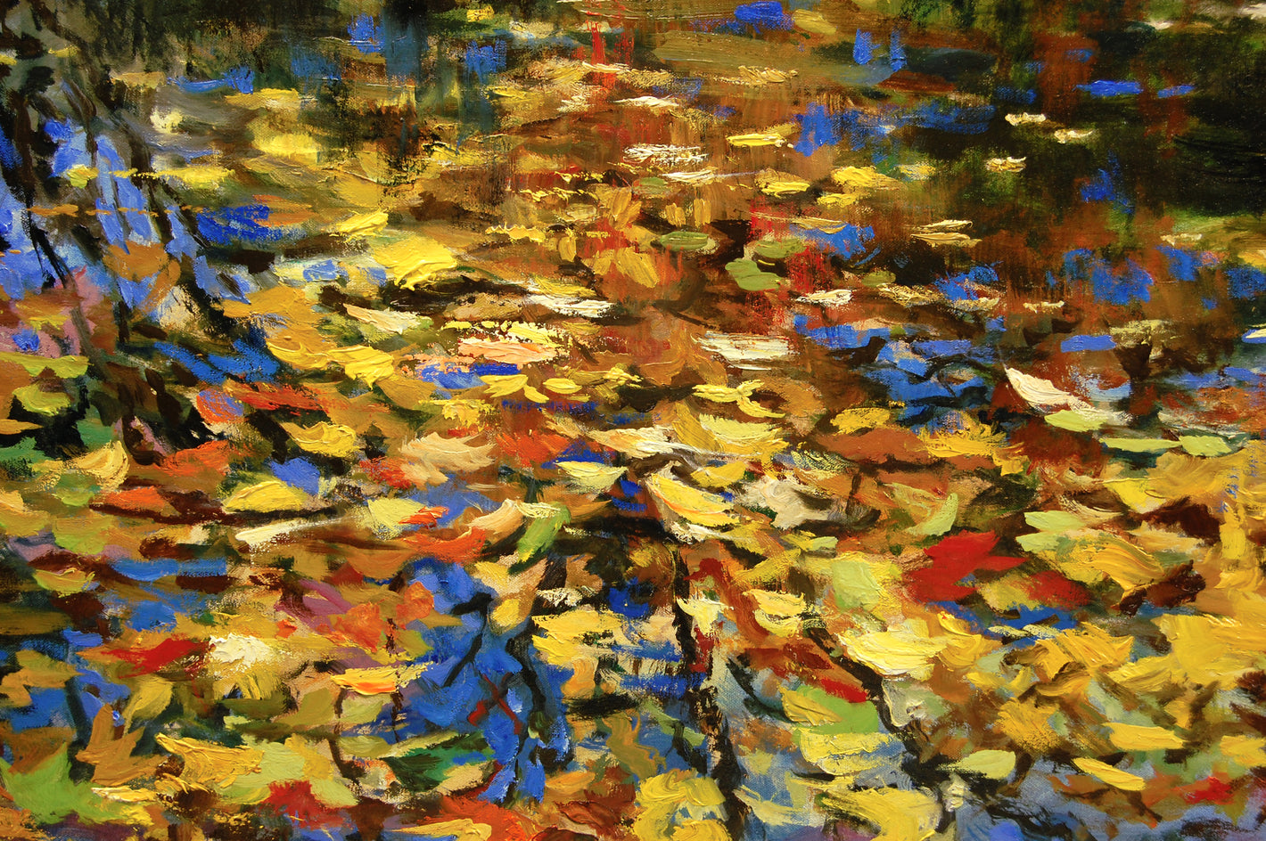 Fallen Oak and Maple Leaves by Onelio Marrero |  Closeup View of Artwork 