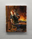 Original art for sale at UGallery.com | Favorite Anvil by Onelio Marrero | $550 | oil painting | 12' h x 9' w | thumbnail 3