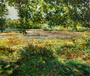 Original art for sale at UGallery.com | Fox Pond by Onelio Marrero | $1,250 | oil painting | 22' h x 26' w | photo 1