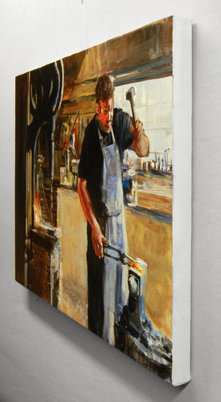 Original art for sale at UGallery.com | Hammer and Anvil by Onelio Marrero | $1,125 | oil painting | 18' h x 24' w | photo 2