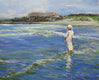 Original art for sale at UGallery.com | Hasidic Mother And Child In The Surf by Onelio Marrero | $1,000 | oil painting | 16' h x 20' w | thumbnail 1