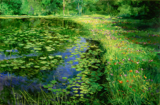 Original art for sale at UGallery.com | Hepner Pond Early Morning by Onelio Marrero | $2,050 | oil painting | 24' h x 36' w | photo 1