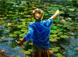 Original art for sale at UGallery.com | Homage to Monet by Onelio Marrero | $700 | oil painting | 12' h x 16' w | thumbnail 1