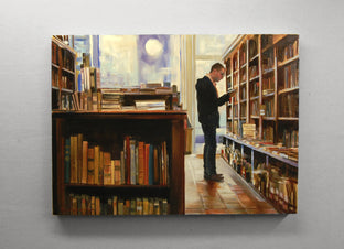 Original art for sale at UGallery.com | Literary Delights by Onelio Marrero | $1,125 | oil painting | 18' h x 24' w | photo 4