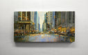 Original art for sale at UGallery.com | Manhattan Holiday Lights by Onelio Marrero | $925 | oil painting | 12' h x 24' w | thumbnail 3