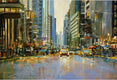 Original art for sale at UGallery.com | Manhattan Holiday Lights by Onelio Marrero | $925 | oil painting | 12' h x 24' w | thumbnail 4