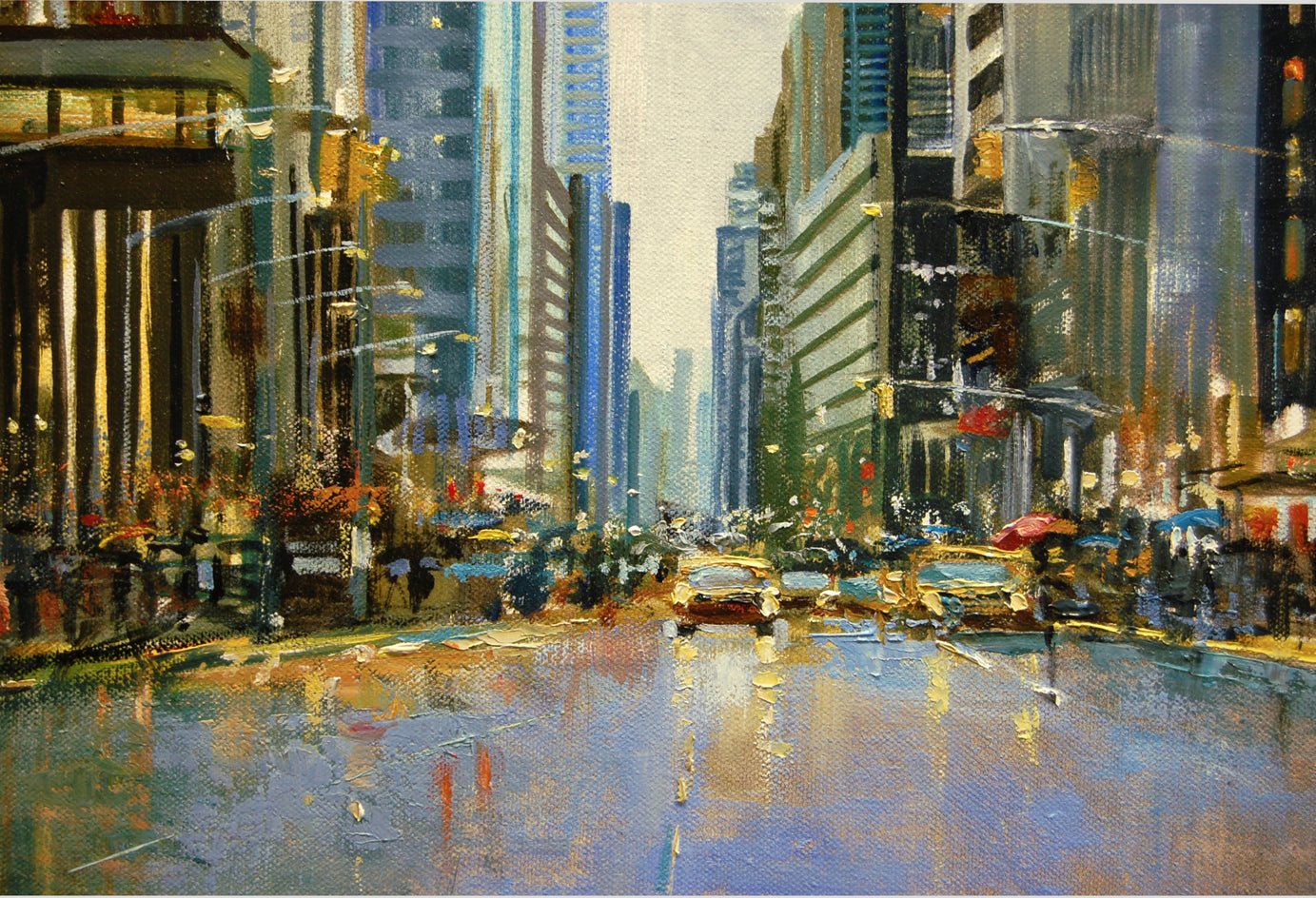 Manhattan Holiday Lights by Onelio Marrero |  Closeup View of Artwork 