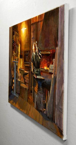 Original art for sale at UGallery.com | My Favorite Anvil by Onelio Marrero | $1,125 | oil painting | 18' h x 24' w | photo 2