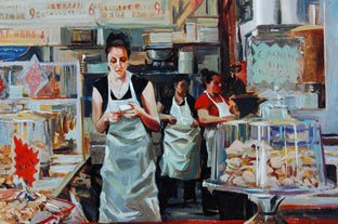 Original art for sale at UGallery.com | Pastry Counter by Onelio Marrero | $625 | oil painting | 11' h x 14' w | photo 4