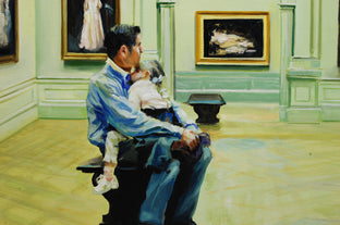 Original art for sale at UGallery.com | Paternal Care by Onelio Marrero | $1,125 | oil painting | 18' h x 24' w | photo 4
