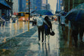 Original art for sale at UGallery.com | Please Share My Umbrella by Onelio Marrero | $1,125 | oil painting | 18' h x 24' w | thumbnail 4