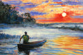 Original art for sale at UGallery.com | Red Sky At Dawn - Special Commission by Onelio Marrero | $2,575 | oil painting | 30' h x 40' w | thumbnail 4