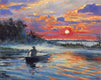 Original art for sale at UGallery.com | Red Sky in the Morning by Onelio Marrero | $1,000 | oil painting | 16' h x 20' w | thumbnail 1