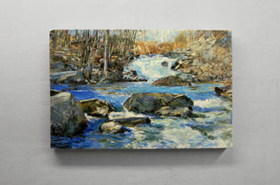 Original art for sale at UGallery.com | The Falls at Boonton by Onelio Marrero | $925 | oil painting | 14' h x 22' w | photo 3