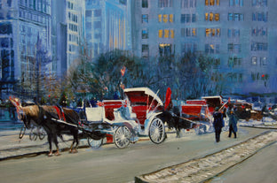 The Plaza before the Snowfall by Onelio Marrero |   Closeup View of Artwork 